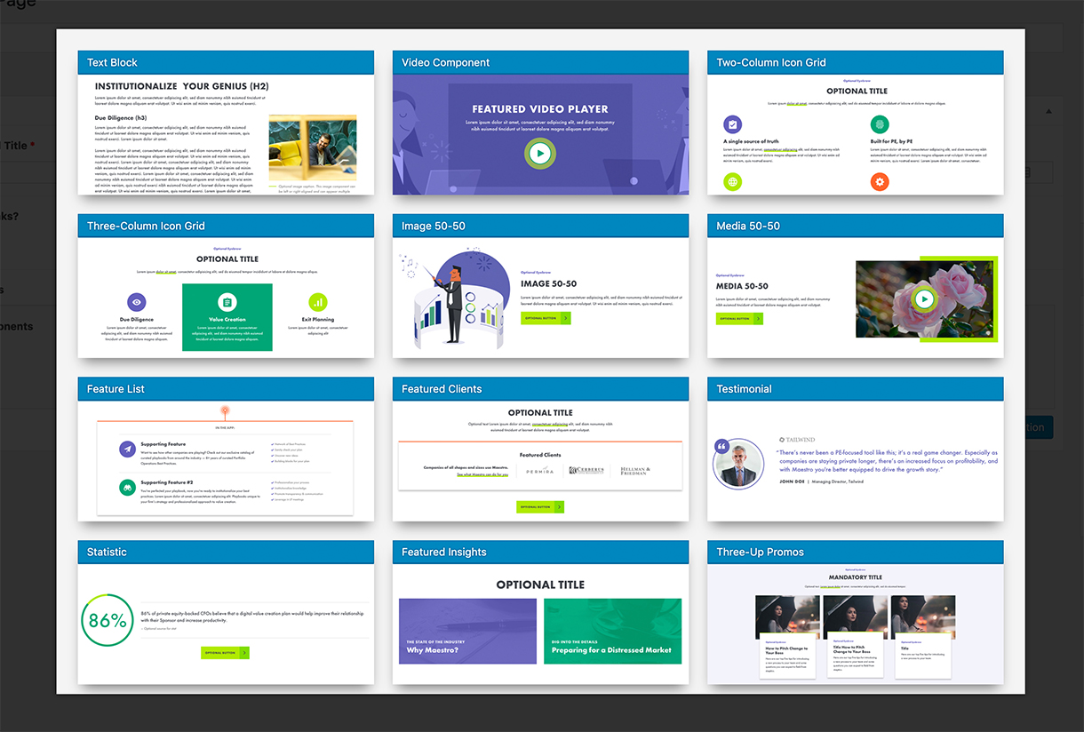 ACF's flexible content field's layout list